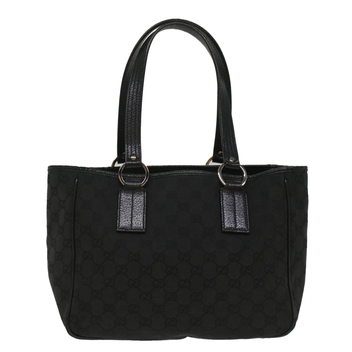 GUCCI GG Canvas Hand Bag Black 1130193444 Auth 49603