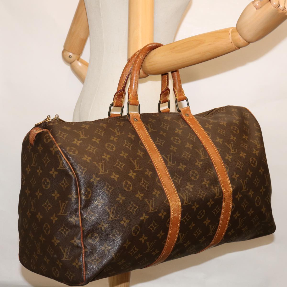 LOUIS VUITTON Monogram Keepall 50 Boston Bag M41426 LV Auth 49618