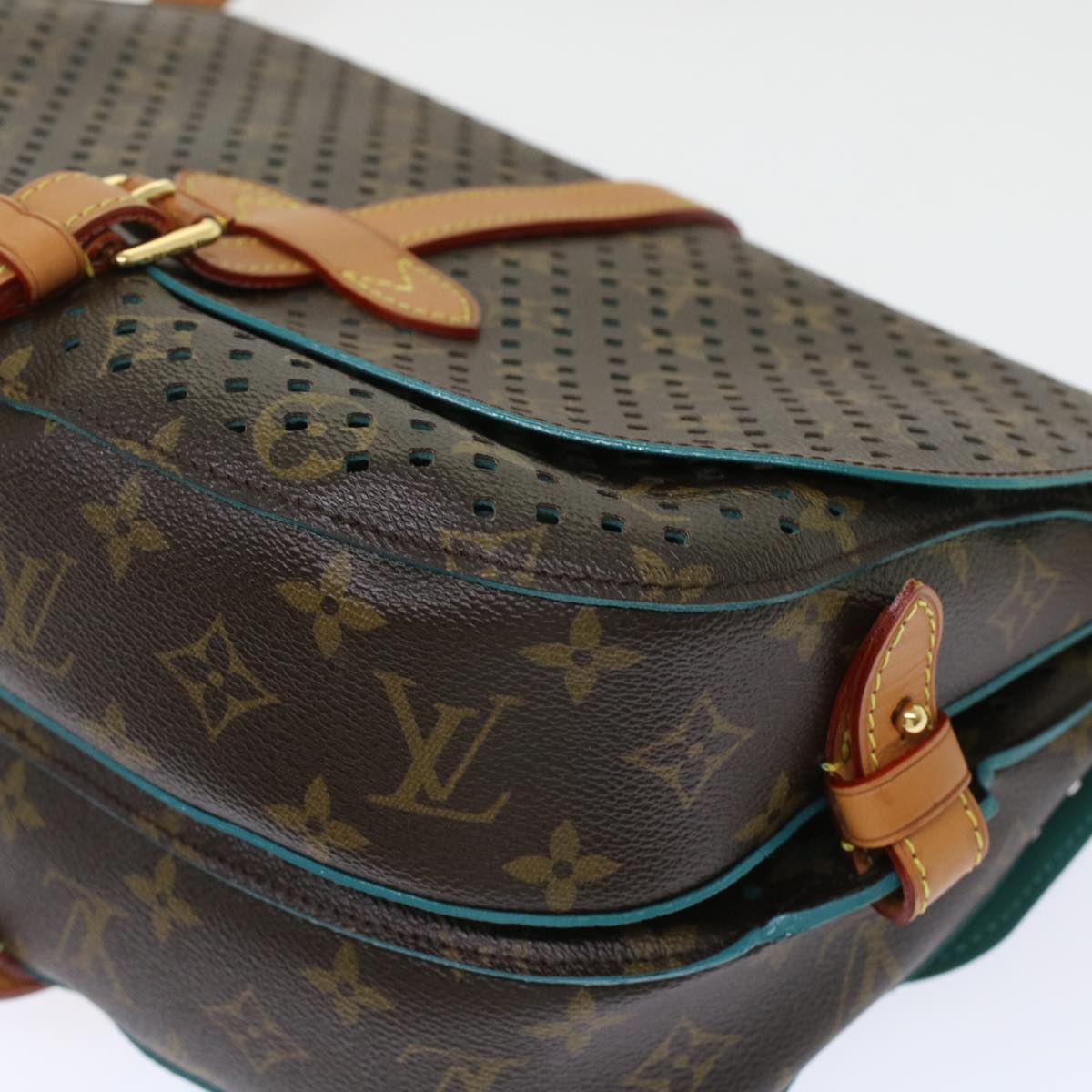 LOUIS VUITTON Monogram Perfo Saumur 30 Shoulder Bag M93998 LV Auth 49620SAV