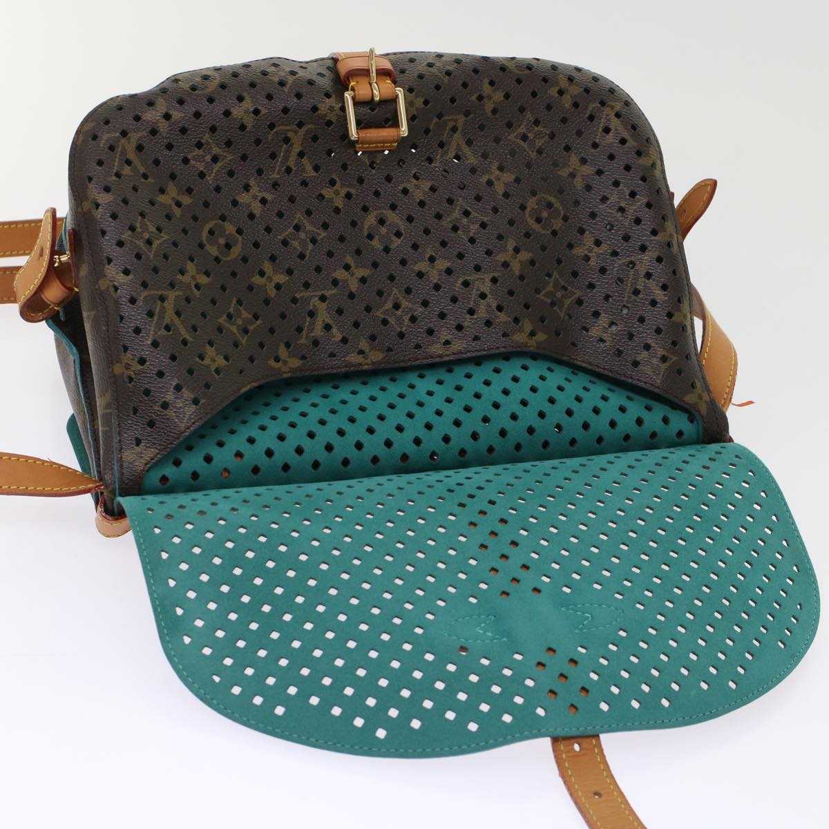 LOUIS VUITTON Monogram Perfo Saumur 30 Shoulder Bag M93998 LV Auth 49620SAV