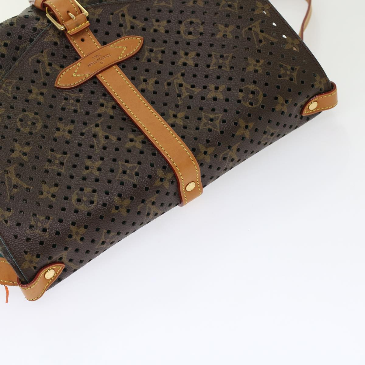 LOUIS VUITTON Monogram Perfo Saumur 30 Shoulder Bag M93998 LV Auth 49620SAV