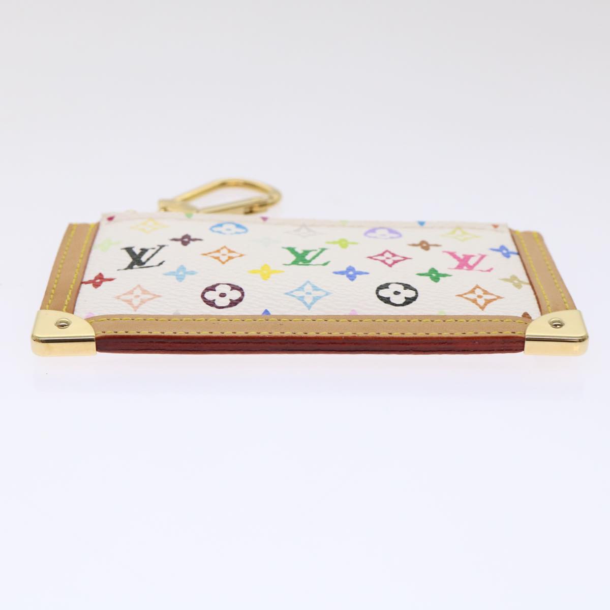 LOUIS VUITTON Monogram Multicolor Pochette Cles Purse White M92655 Auth 49631A