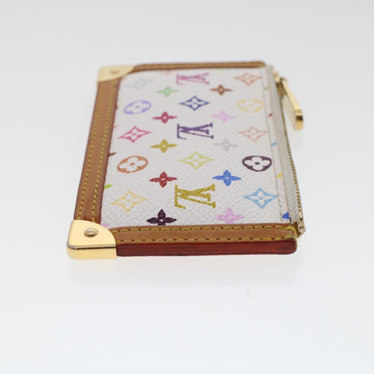 LOUIS VUITTON Monogram Multicolor Pochette Cles Purse White M92655 Auth 49633