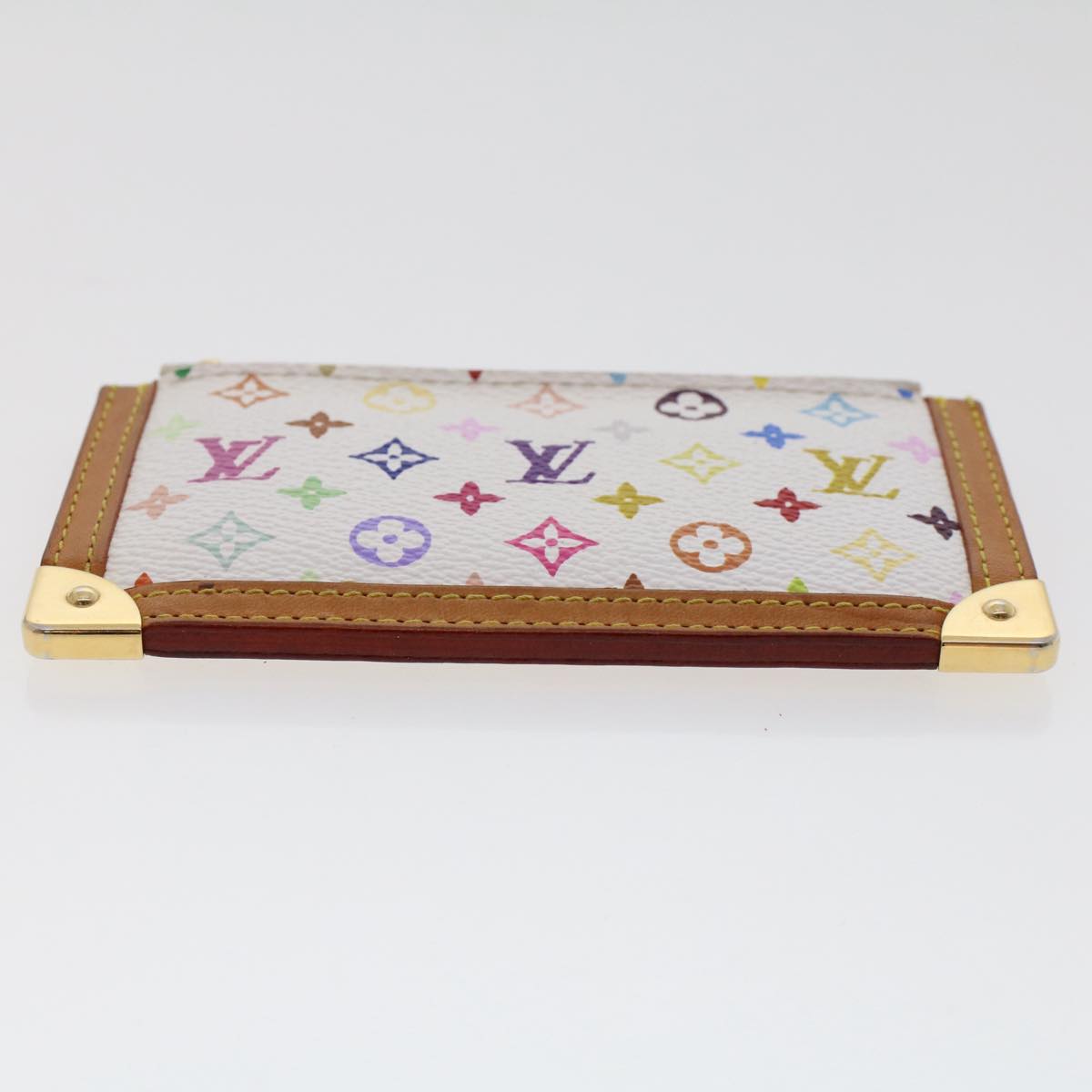 LOUIS VUITTON Monogram Multicolor Pochette Cles Purse White M92655 Auth 49633