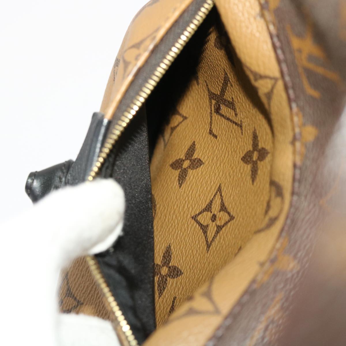 LOUIS VUITTON Monogram Reverse Palm Springs PM Backpack M43116 LV Auth 49637