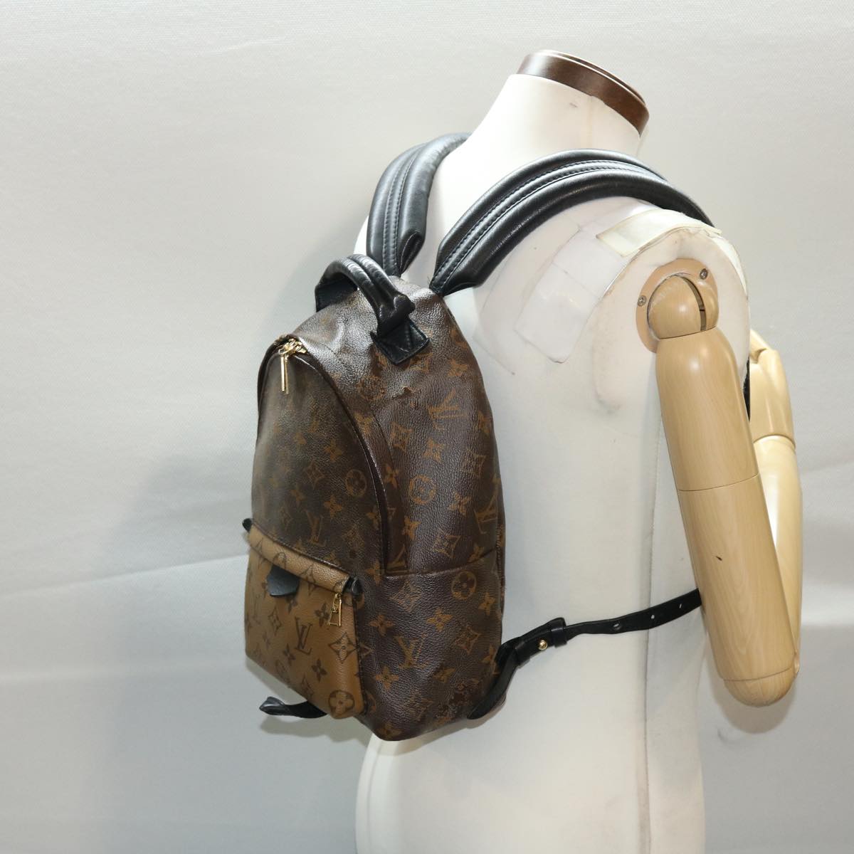 LOUIS VUITTON Monogram Reverse Palm Springs PM Backpack M43116 LV Auth 49637