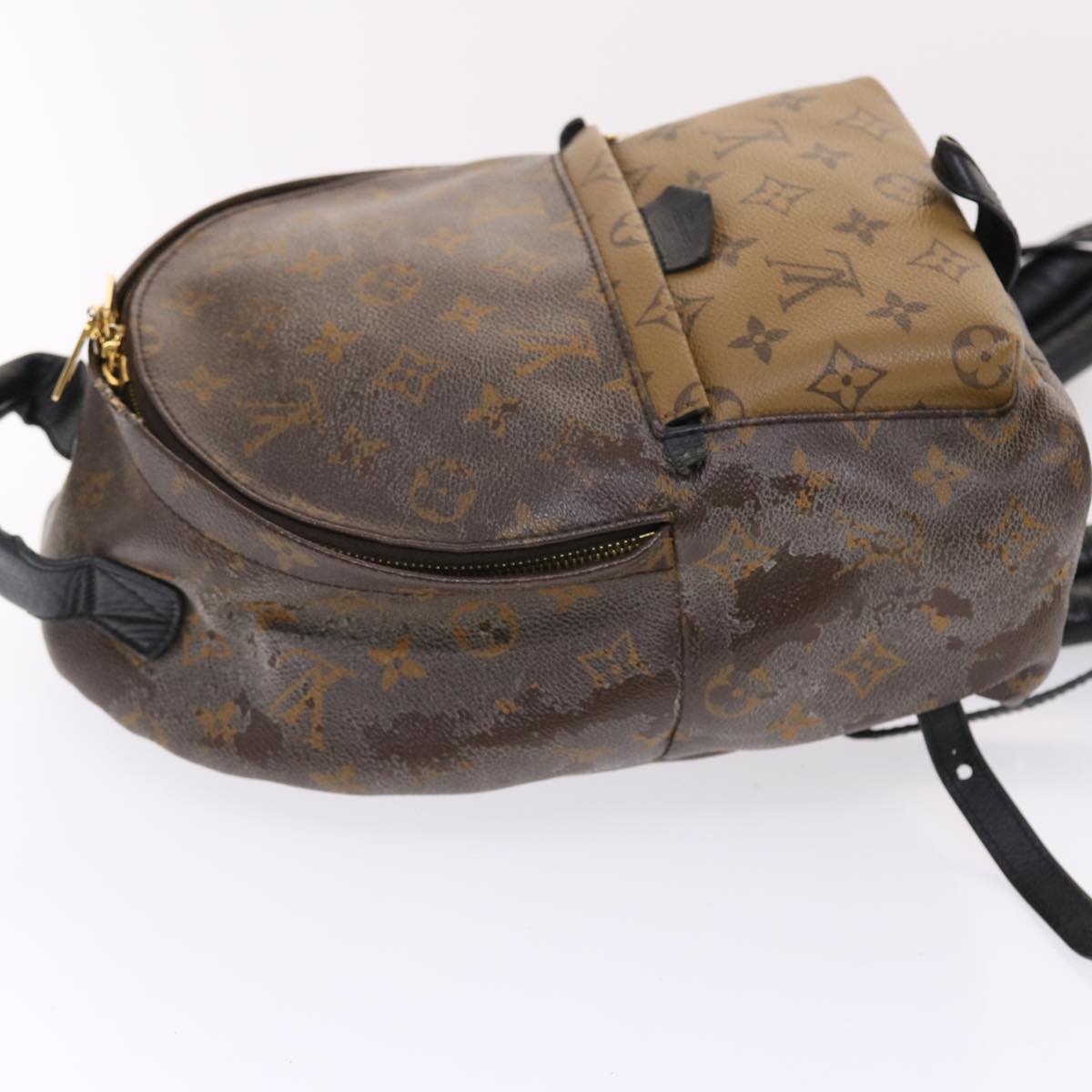 LOUIS VUITTON Monogram Reverse Palm Springs PM Backpack M43116 LV Auth 49637