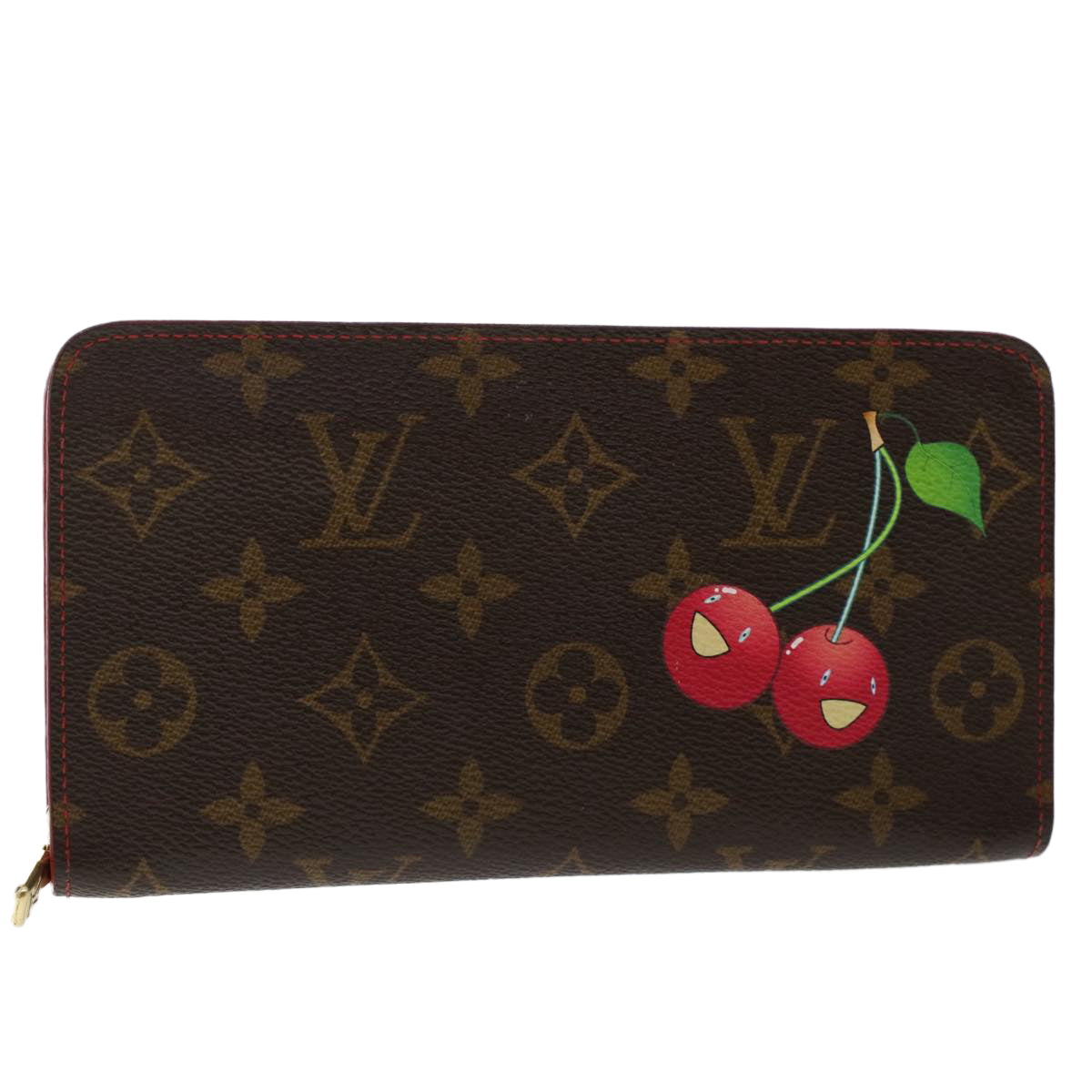 LOUIS VUITTON Monogram Cherry Porte Monnaie Zip Long Wallet M61727 Auth 49649A