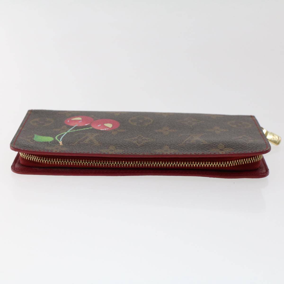 LOUIS VUITTON Monogram Cherry Porte Monnaie Zip Long Wallet M61727 Auth 49649A