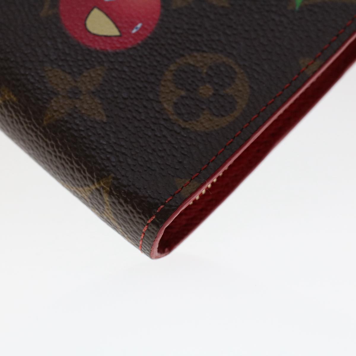 LOUIS VUITTON Monogram Cherry Porte Monnaie Zip Long Wallet M61727 Auth 49649A