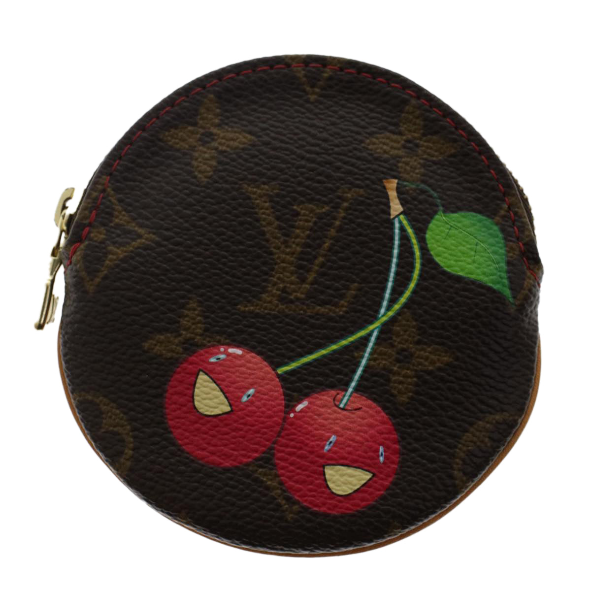 LOUIS VUITTON Monogram Cherry Porte Monnaie Ron Coin Purse M95043 LV Auth 49704