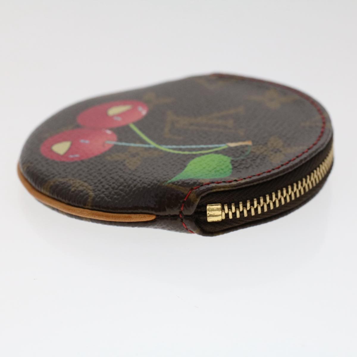 LOUIS VUITTON Monogram Cherry Porte Monnaie Ron Coin Purse M95043 LV Auth 49704