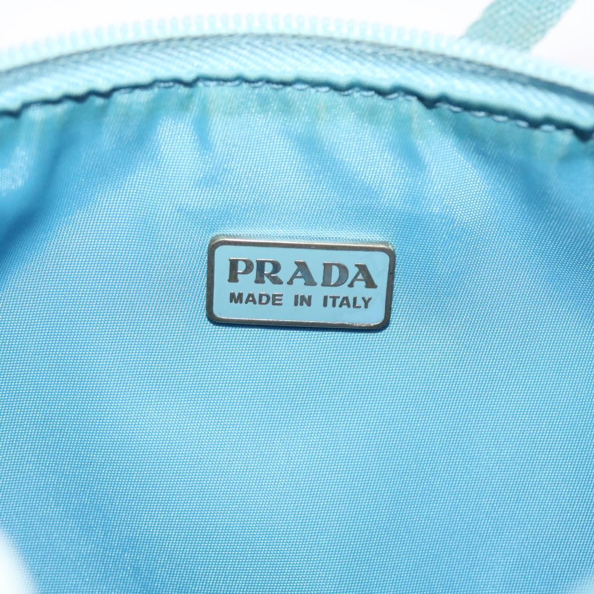 PRADA Accessory Pouch Nylon Light Blue Auth 49774