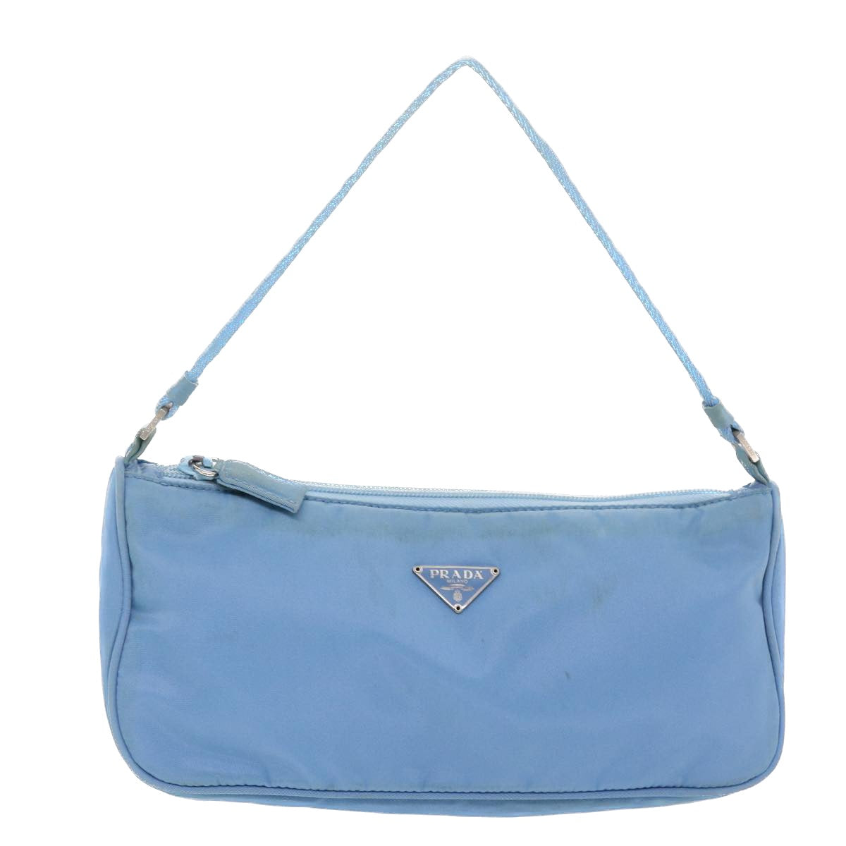 PRADA Accessory Pouch Nylon Light Blue Auth 49774