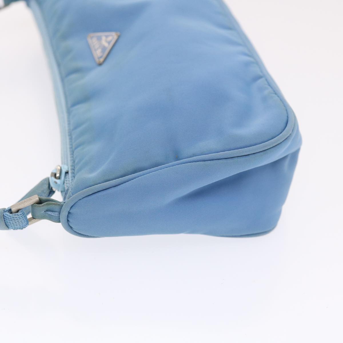 PRADA Accessory Pouch Nylon Light Blue Auth 49774