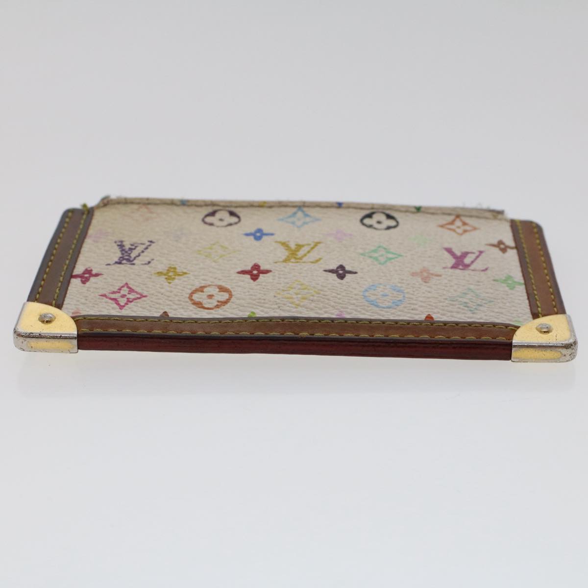 LOUIS VUITTON Monogram Multicolor Pochette Cles Purse White M92655 Auth 49876