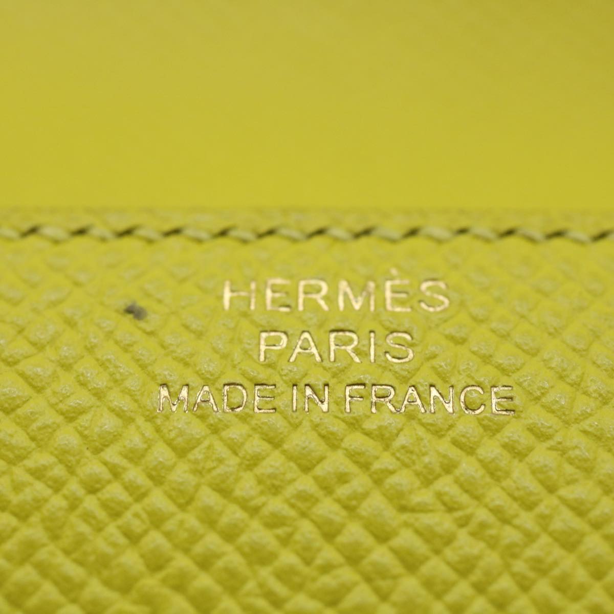 HERMES Click 12 Wallet Leather Yellow Auth 49893