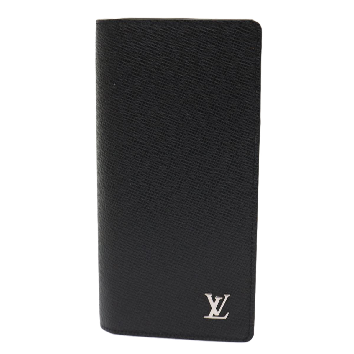 LOUIS VUITTON Taiga Leather Portefeuille Braza Wallet Noir M30285 LV Auth 49939A