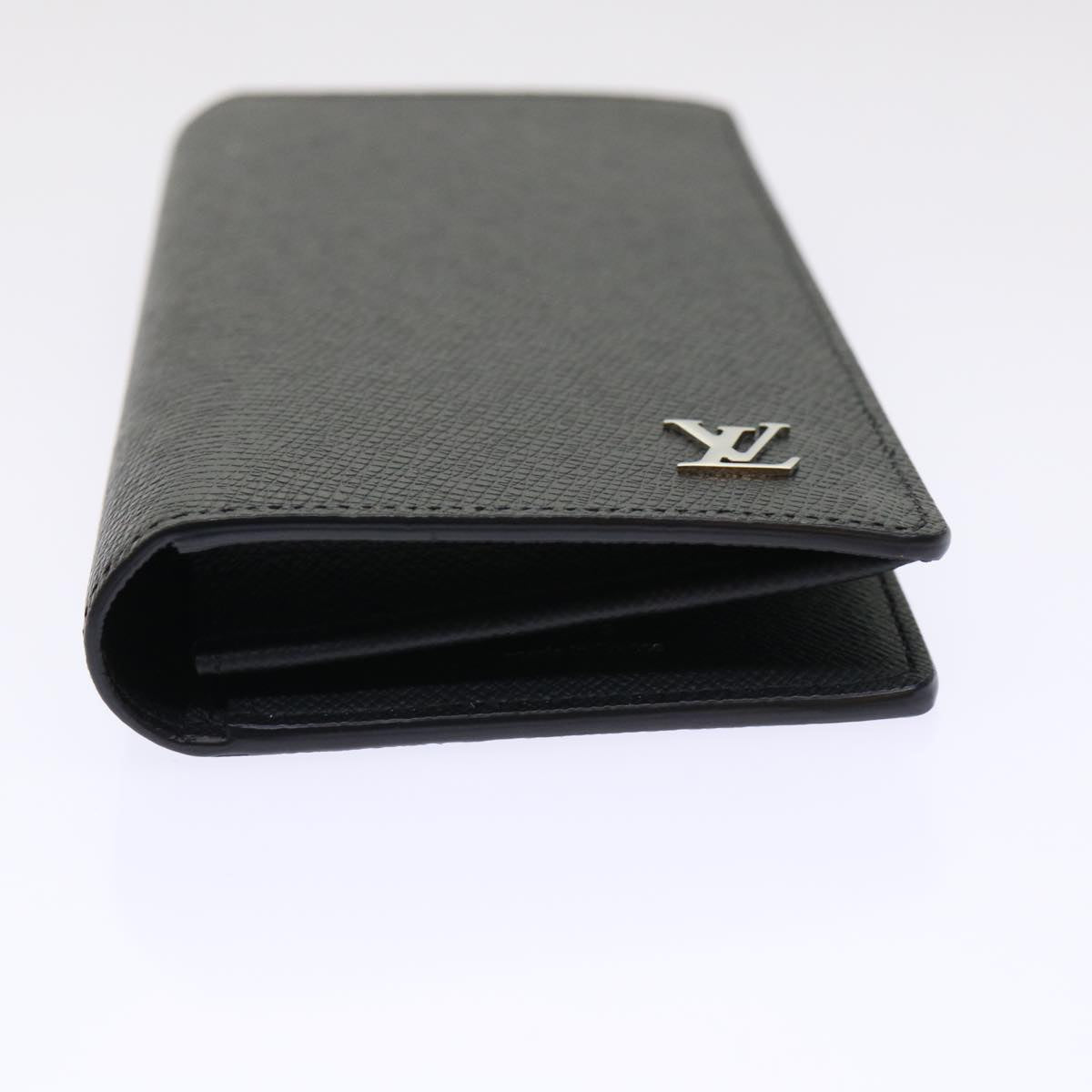 LOUIS VUITTON Taiga Leather Portefeuille Braza Wallet Noir M30285 LV Auth 49939A