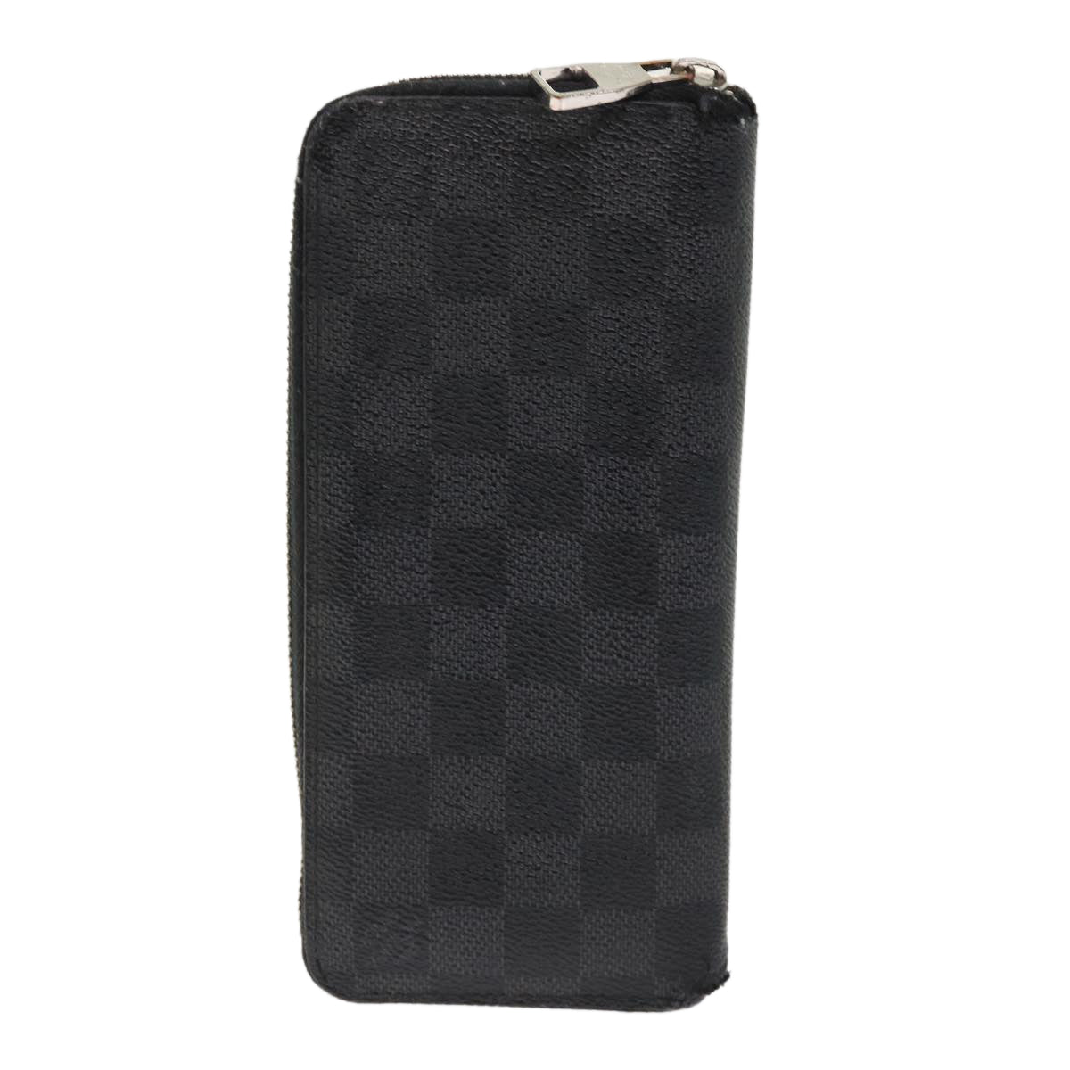 LOUIS VUITTON Damier Graphite Zippy Wallet Vertical Wallet N63095 LV Auth 49953