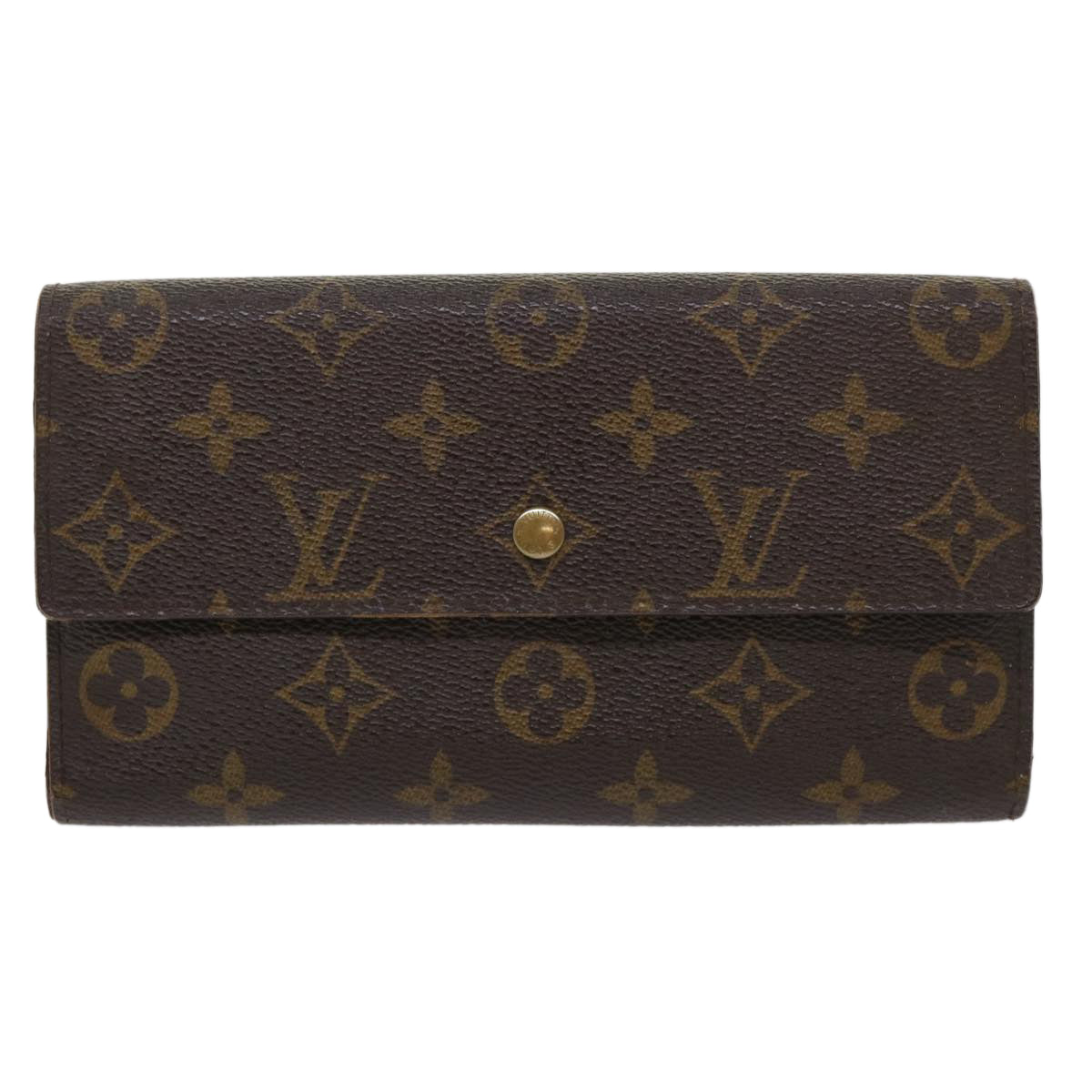 LOUIS VUITTON Monogram Portefeuille International Long Wallet M61217 Auth 49971