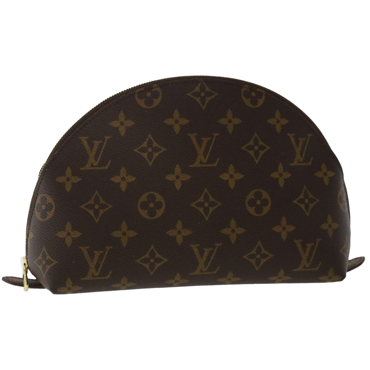 LOUIS VUITTON Monogram Trousse Demi Ronde Cosmetic Pouch M47520 LV Auth 49972