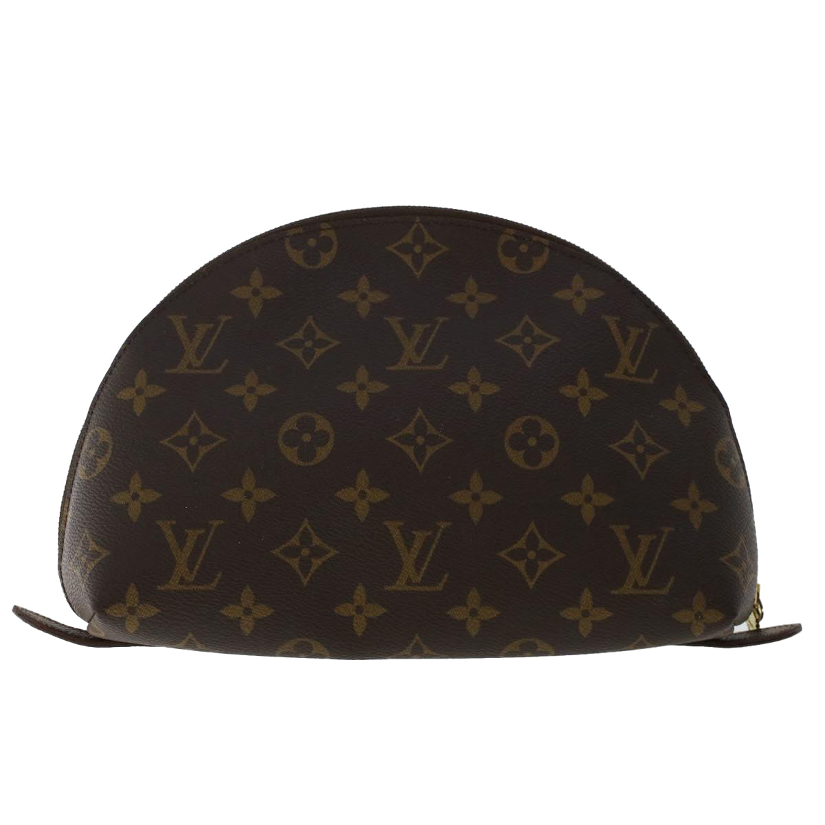 LOUIS VUITTON Monogram Trousse Demi Ronde Cosmetic Pouch M47520 LV Auth 49972