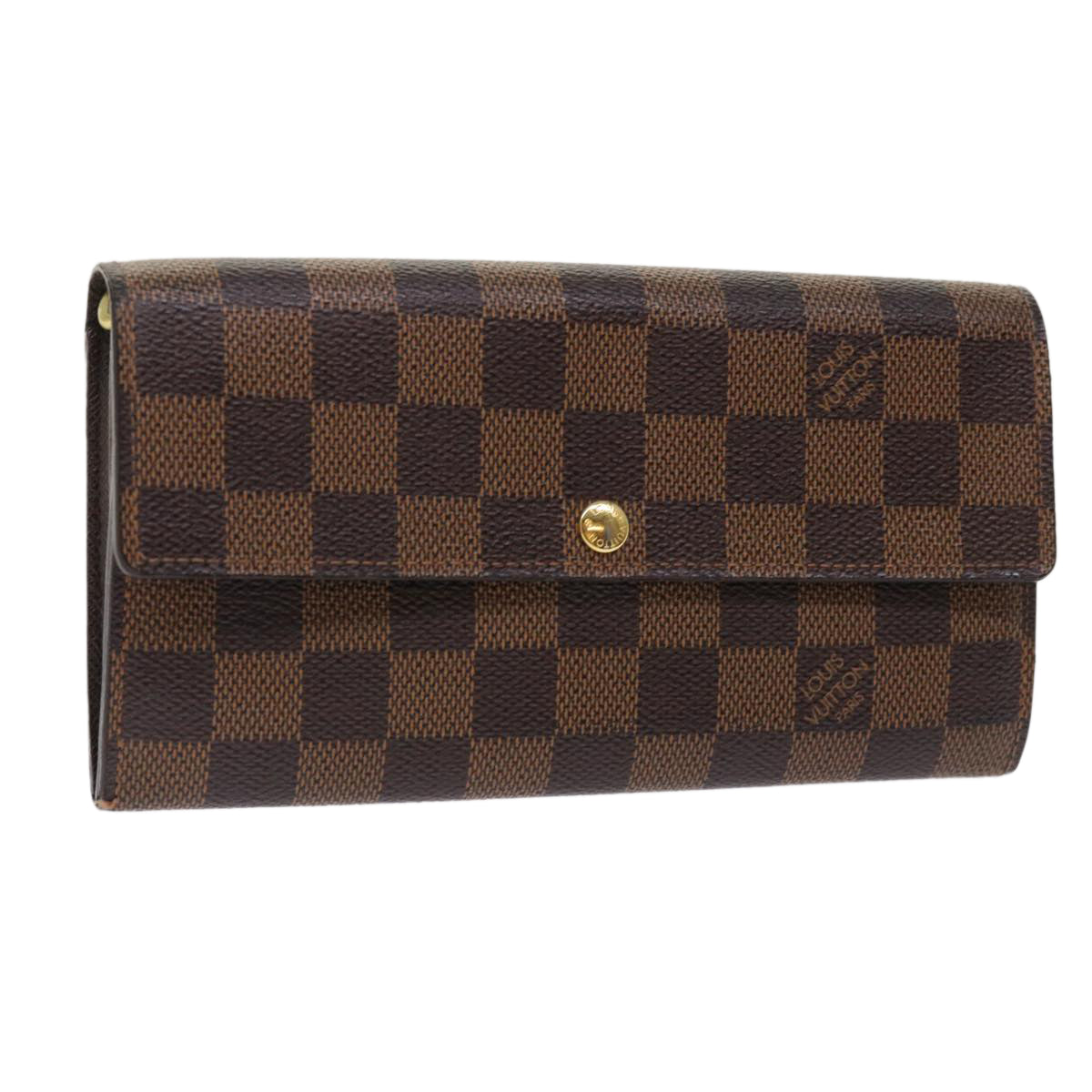 LOUIS VUITTON Damier Ebene Portefeuille Sarah Long Wallet N61734 LV Auth 50003