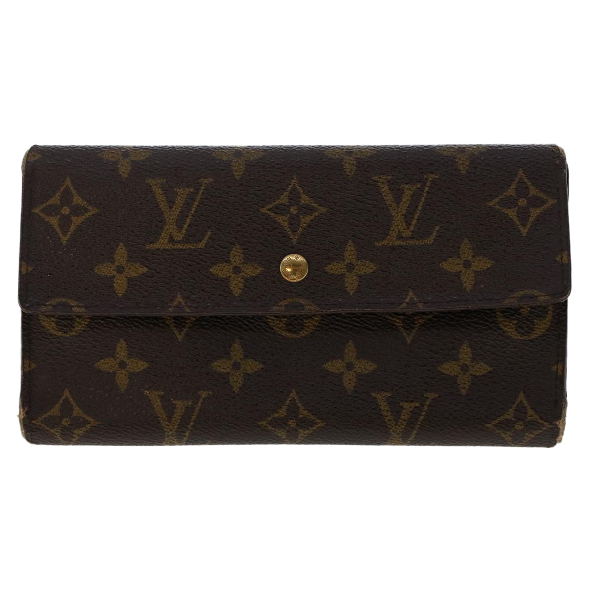 LOUIS VUITTON Monogram Portefeuille International Long Wallet M61217 Auth 50212