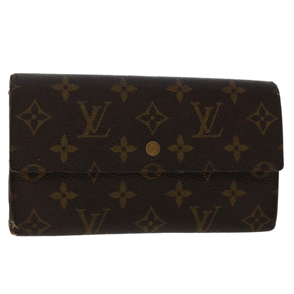 LOUIS VUITTON Monogram Portefeuille International Long Wallet M61217 Auth 50213