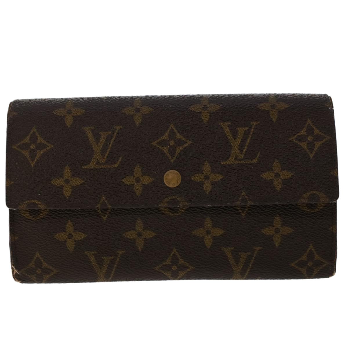 LOUIS VUITTON Monogram Portefeuille International Long Wallet M61217 Auth 50213