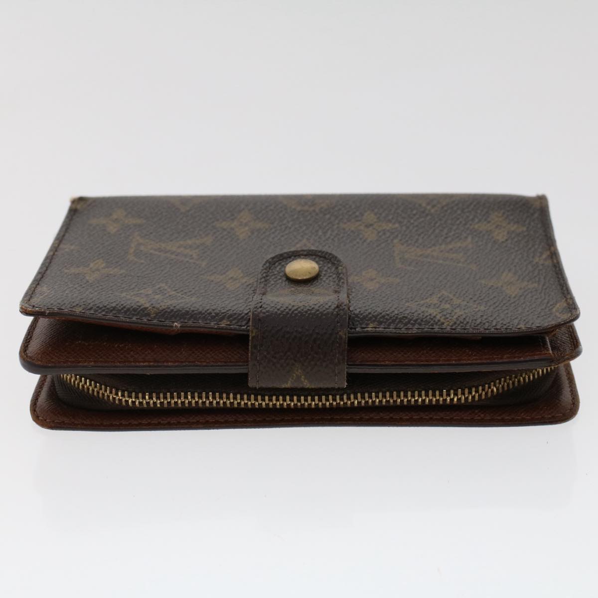 LOUIS VUITTON Monogram Porte Papier Zip Wallet M61207 LV Auth 50244