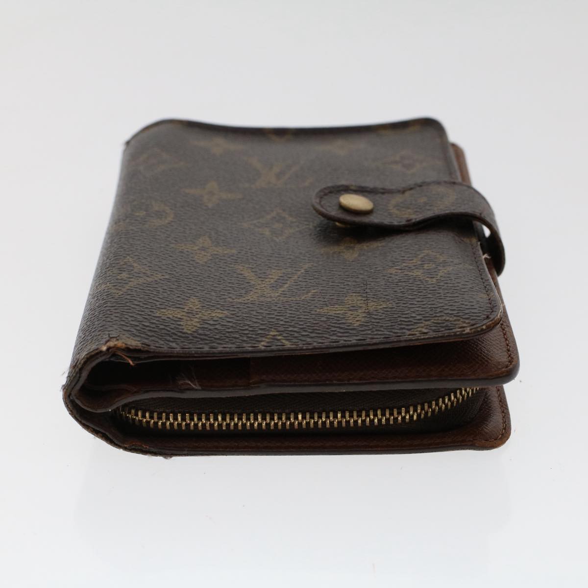 LOUIS VUITTON Monogram Porte Papier Zip Wallet M61207 LV Auth 50244