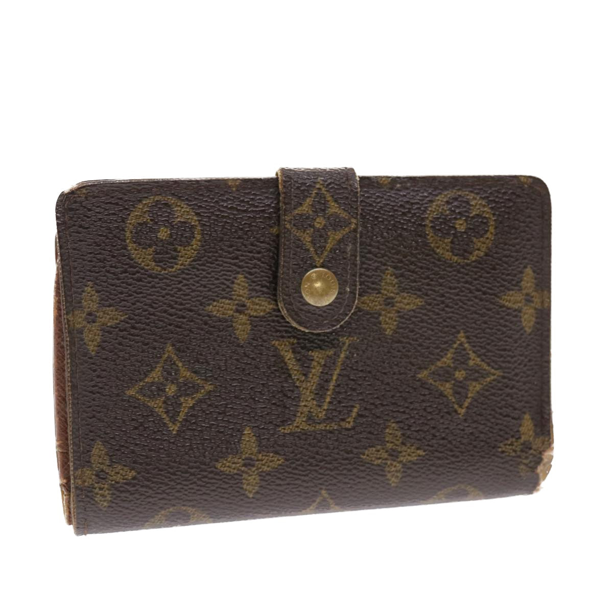 LOUIS VUITTON Monogram Porte Monnaie Billets Viennois Wallet M61663 Auth 50283