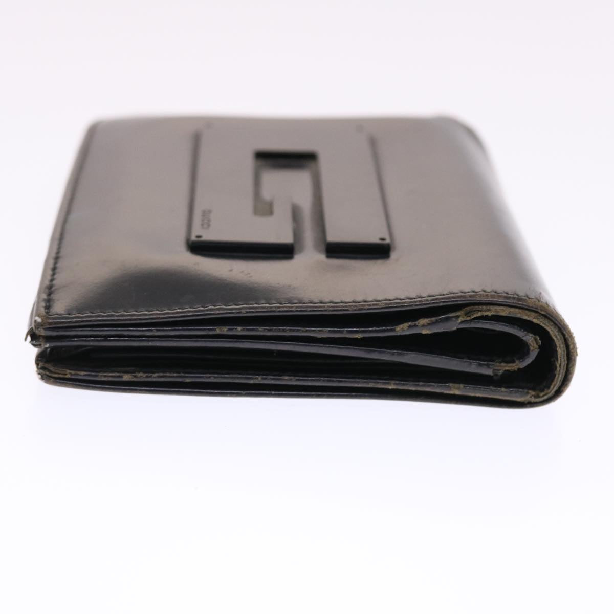 GUCCI Wallet Leather Black Auth 50289