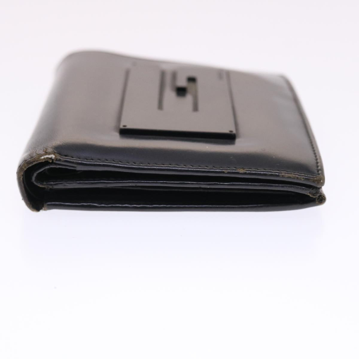 GUCCI Wallet Leather Black Auth 50289