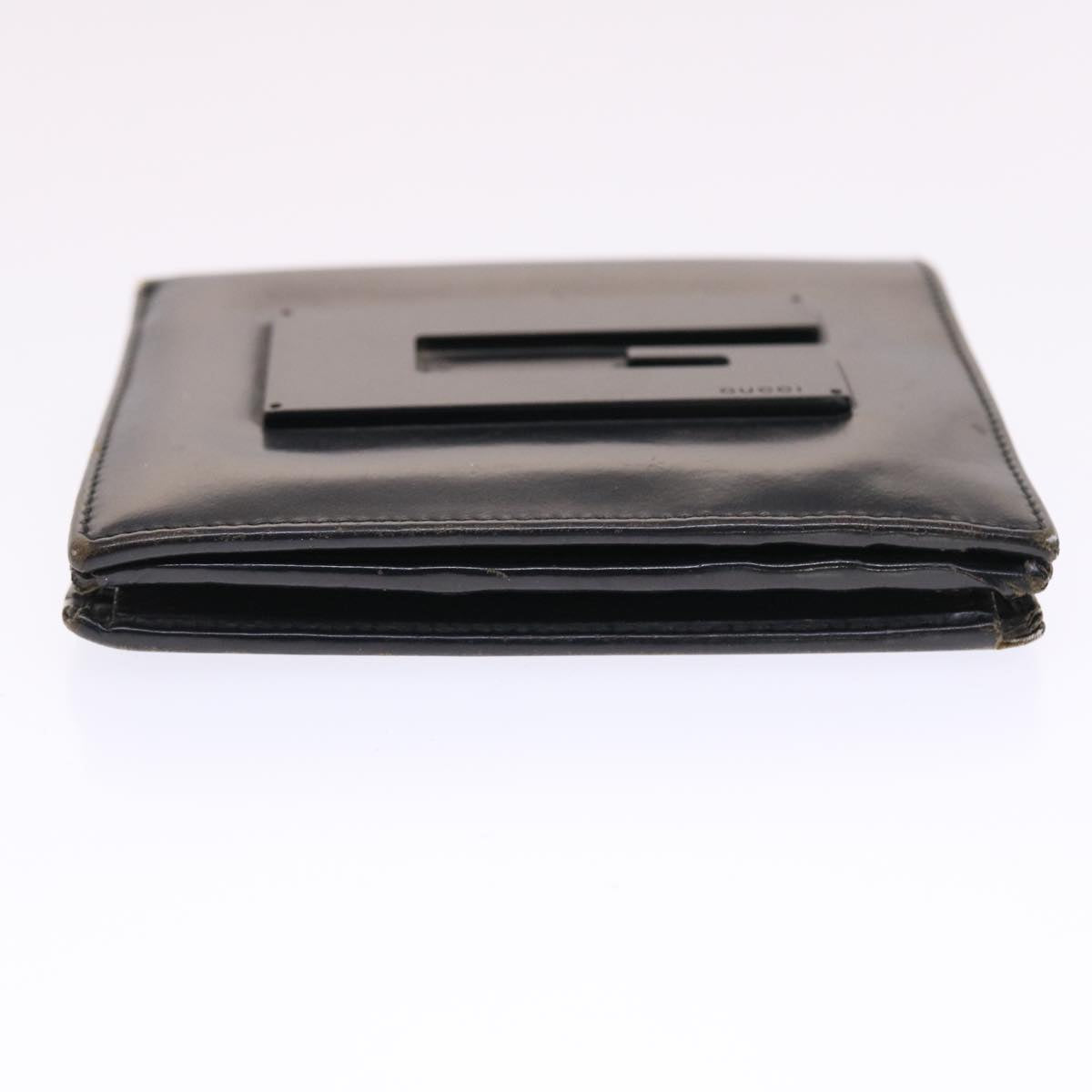 GUCCI Wallet Leather Black Auth 50289