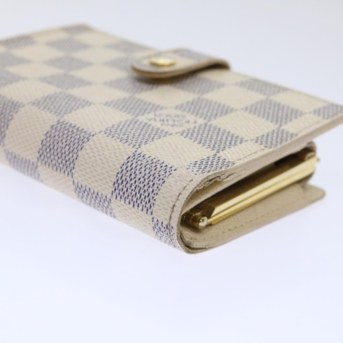 LOUIS VUITTON Damier Azur Portefeuille Viennois Bifold Wallet N61676 Auth 50310