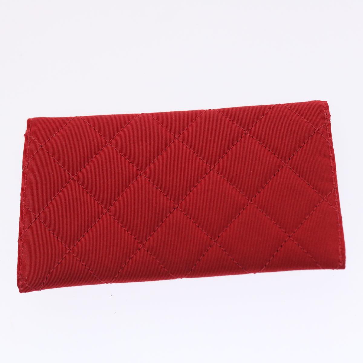 CHANEL Matelasse Shoulder Bag Quilted Canvas Black White Red CC Auth 50442A