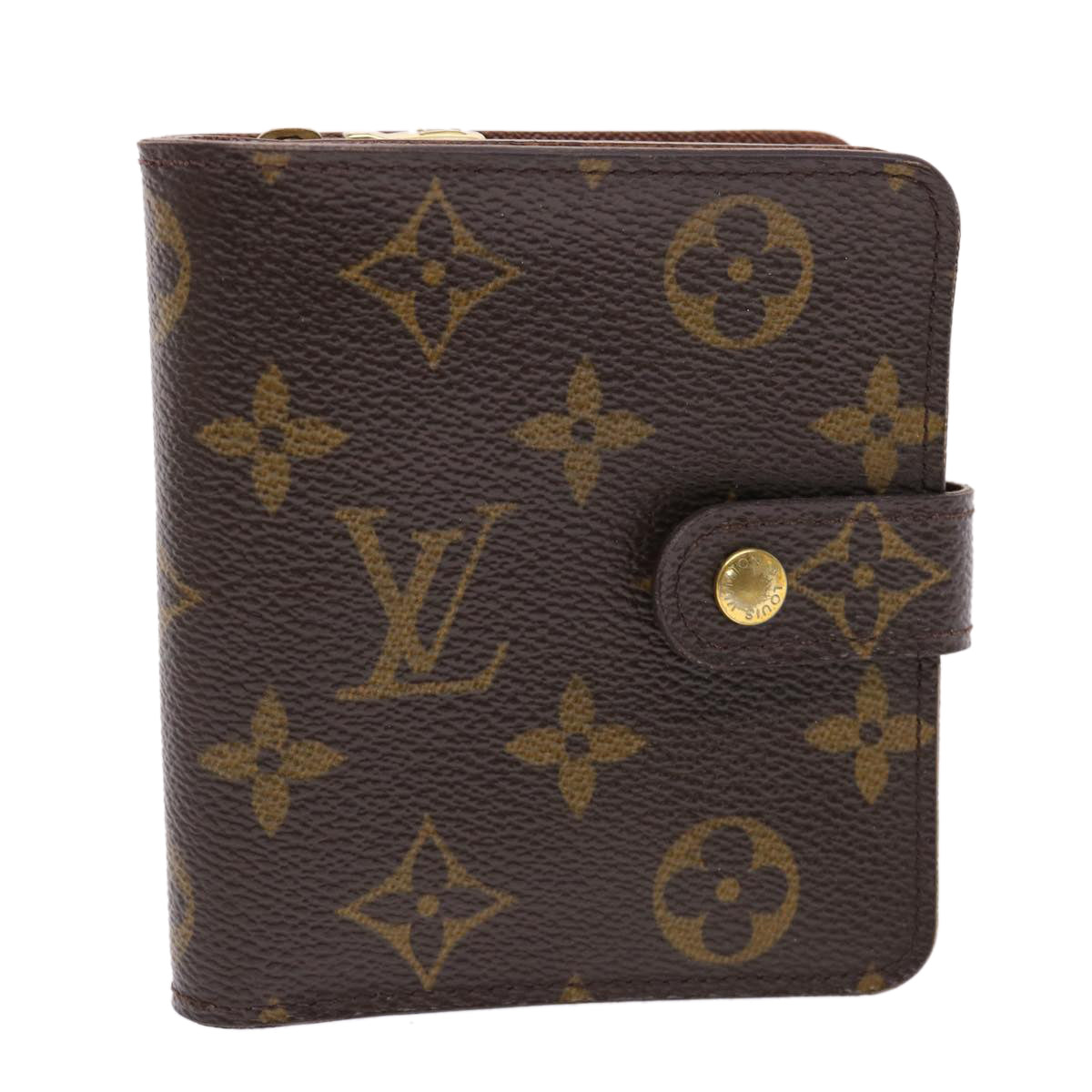 LOUIS VUITTON Monogram Compact Zip Wallet M61667 LV Auth 50449