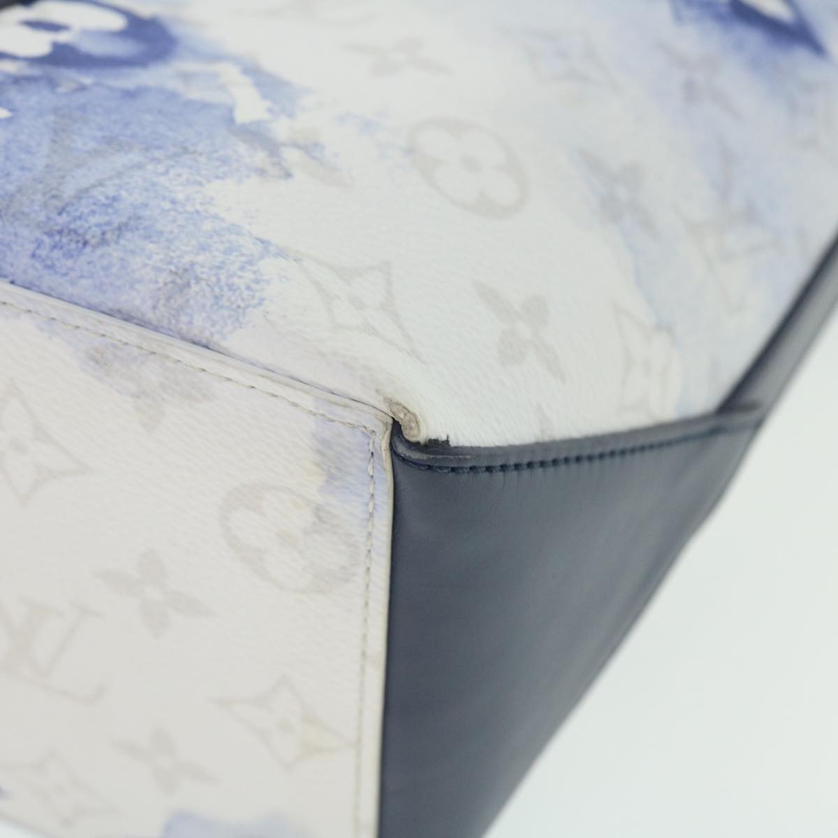 LOUIS VUITTON Monogram Water Color Weekend Tote PM Bag Blue M45756 Auth 50808S