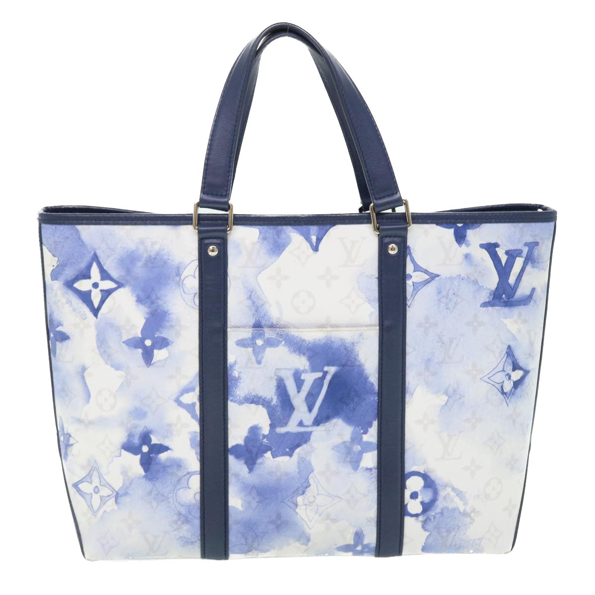 LOUIS VUITTON Monogram Water Color Weekend Tote PM Bag Blue M45756 Auth 50808S