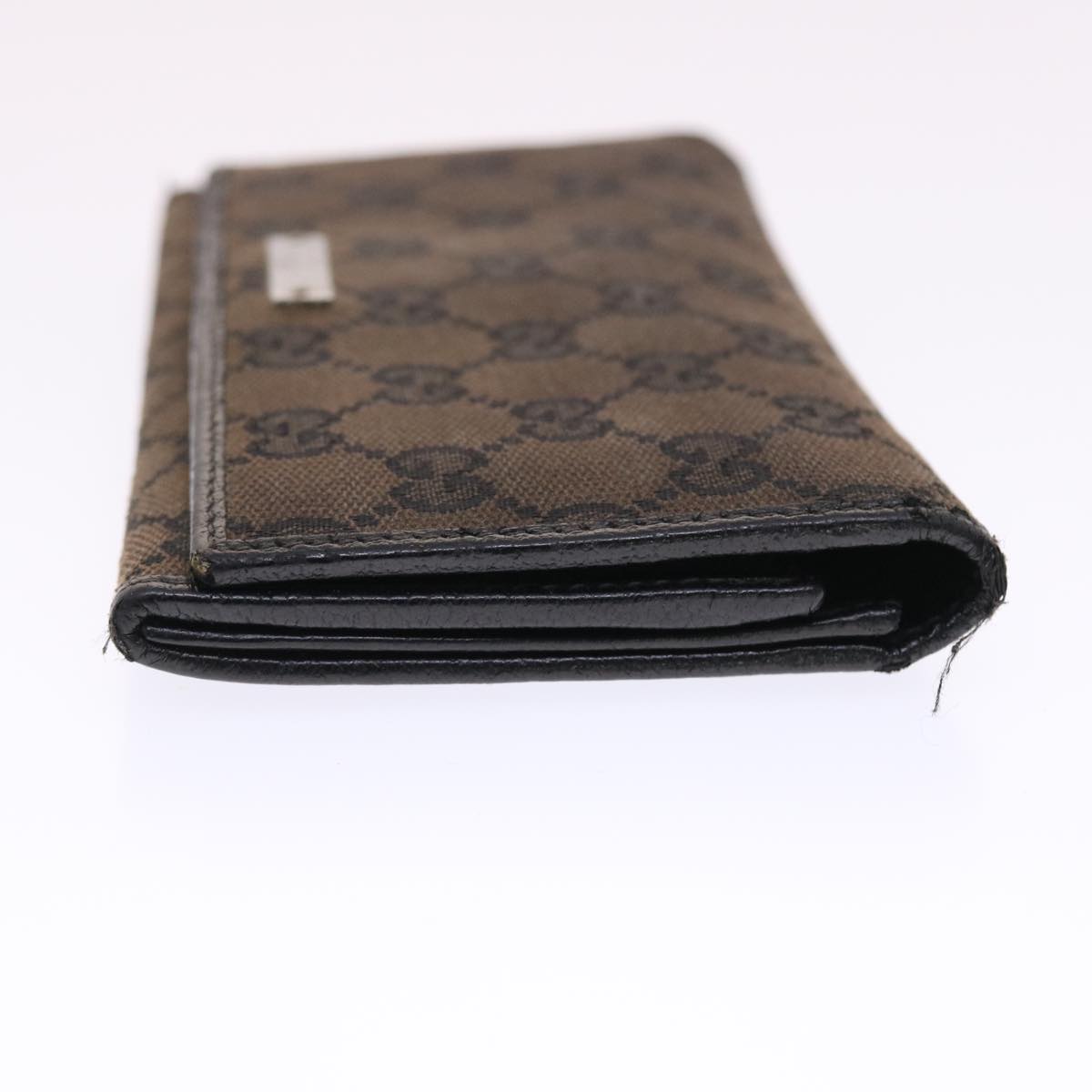 GUCCI GG Canvas Long Wallet Black 244946 Auth 50818