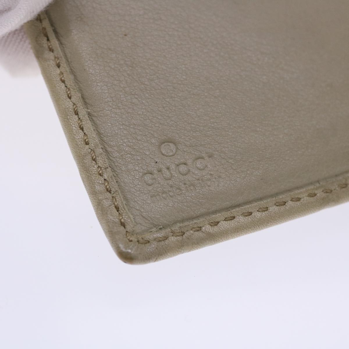 GUCCI GG Canvas Guccissima Wallet White 167465 Auth 50820