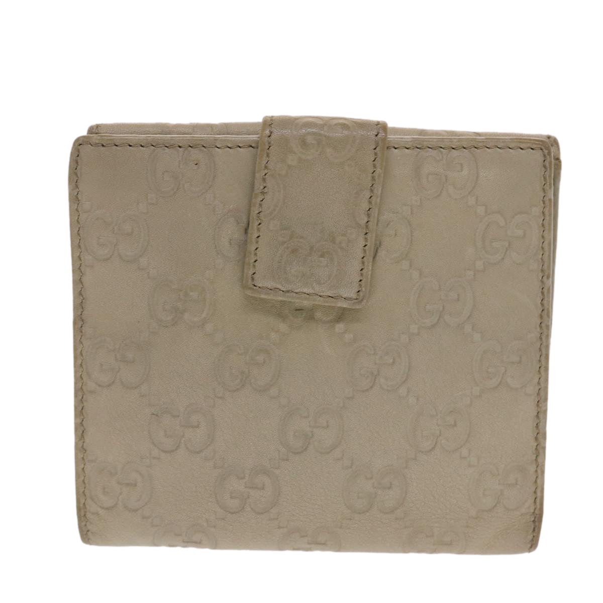 GUCCI GG Canvas Guccissima Wallet White 167465 Auth 50820