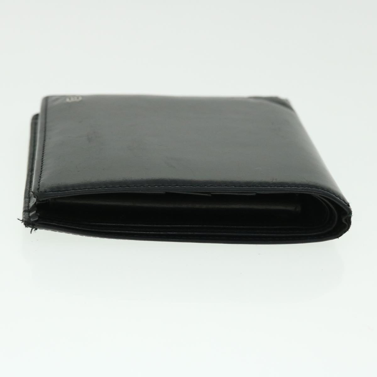 CARTIER Wallet Leather Black Auth 50851