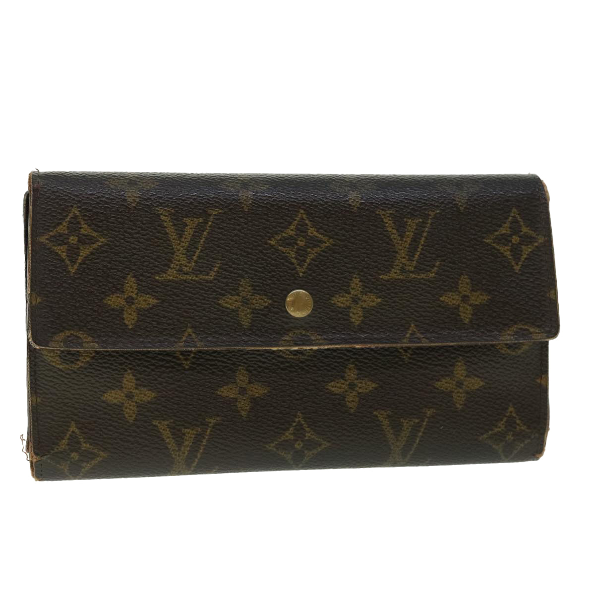 LOUIS VUITTON Monogram Portefeuille International Long Wallet M61217 Auth 50867