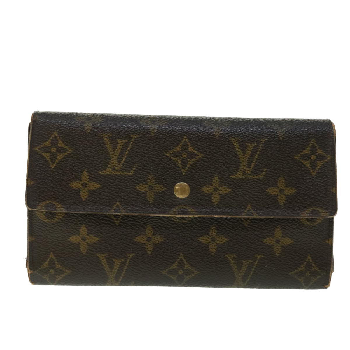 LOUIS VUITTON Monogram Portefeuille International Long Wallet M61217 Auth 50867