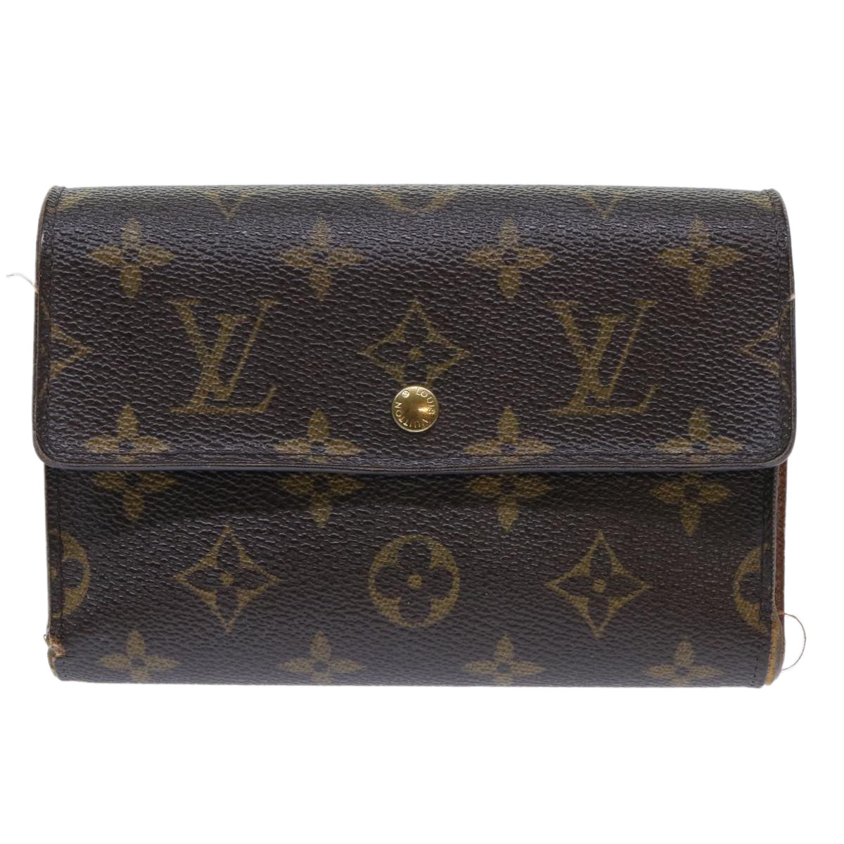 LOUIS VUITTON Monogram Porte Tresor Etui Papie Wallet M61202 LV Auth 50877