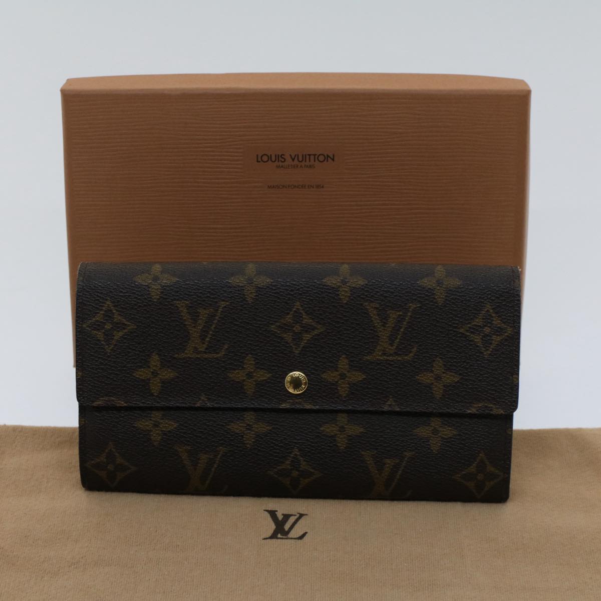 LOUIS VUITTON Monogram Portefeuille Sarah Long Wallet M61734 LV Auth 50891